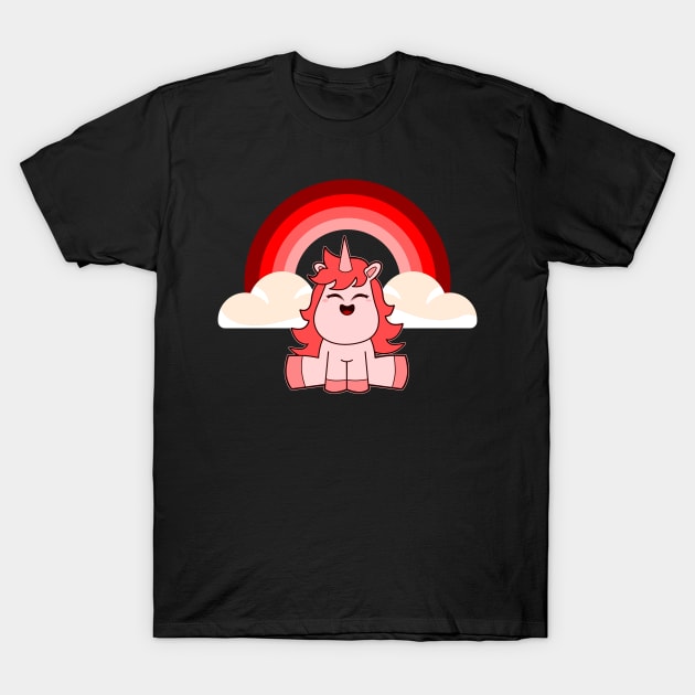 Rainbow Pink Unicorn T-Shirt by Imutobi